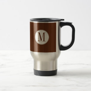 Mahogany Pinstripe Single Monogram Mug