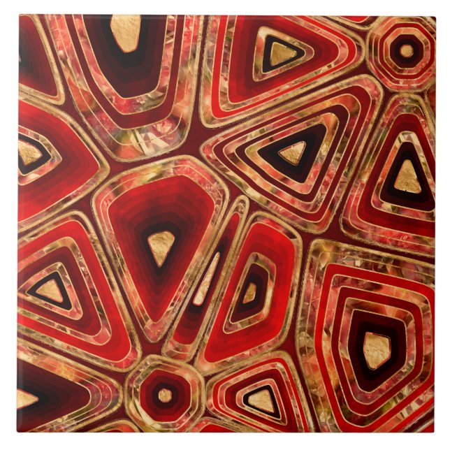 Mahogany Red Marble cells Tile (Front)