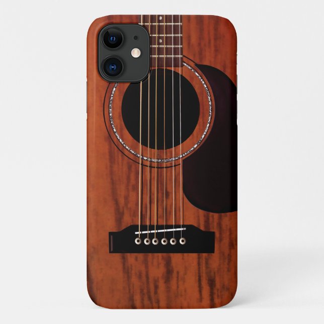 Mahogany Top Acoustic Guitar Case-Mate iPhone Case (Back)