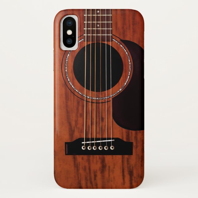 Mahogany Top Acoustic Guitar Case-Mate iPhone Case (Back)
