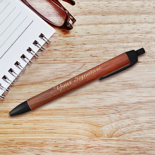 Mahogany Wood Print Signature Black Ink Pen (Creator Uploaded)