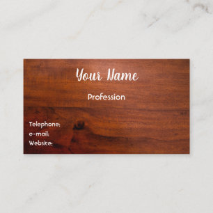 Mahogany Wood Surface Business Card