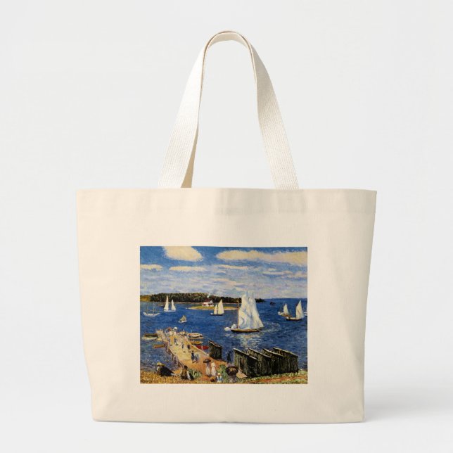 Mahone Bay by William Glackens Large Tote Bag (Front)