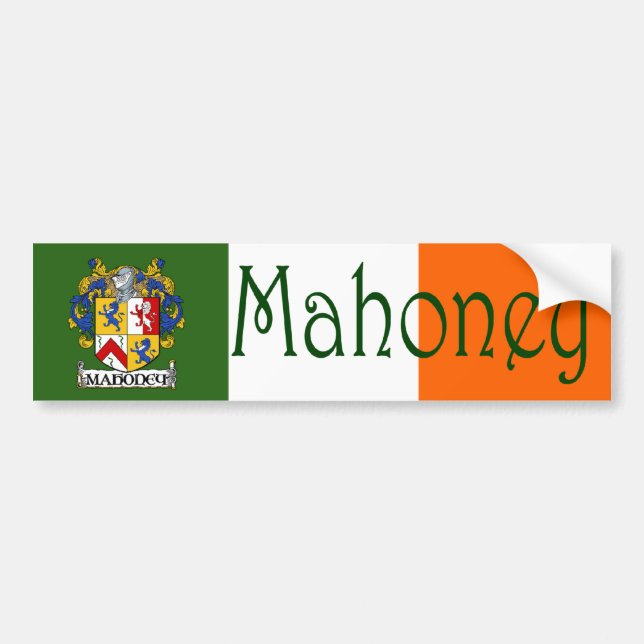 Mahoney Coat of Arms Flag Bumper Sticker (Front)