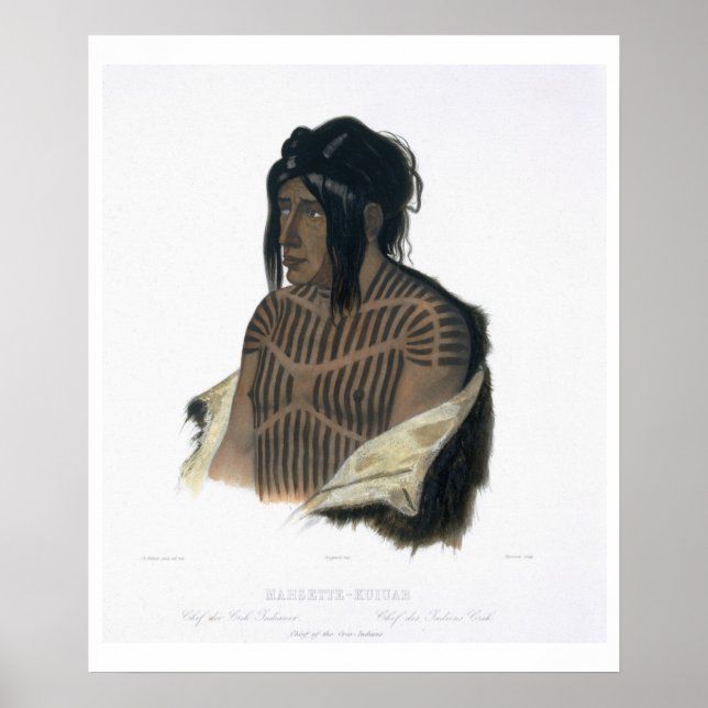 Mahsette-Kuiuab, Chief of the Cree Indians, plate Poster (Front)