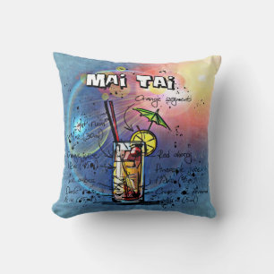 Mai Tai Cocktail (#4 of 12 Drink Recipe Sets) Cushion