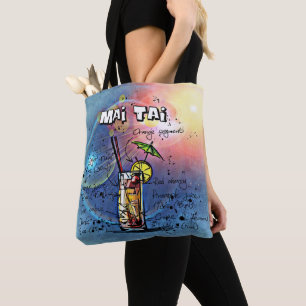 Mai Tai Cocktail (#4 of 12 Drink Recipe Sets) Tote Bag