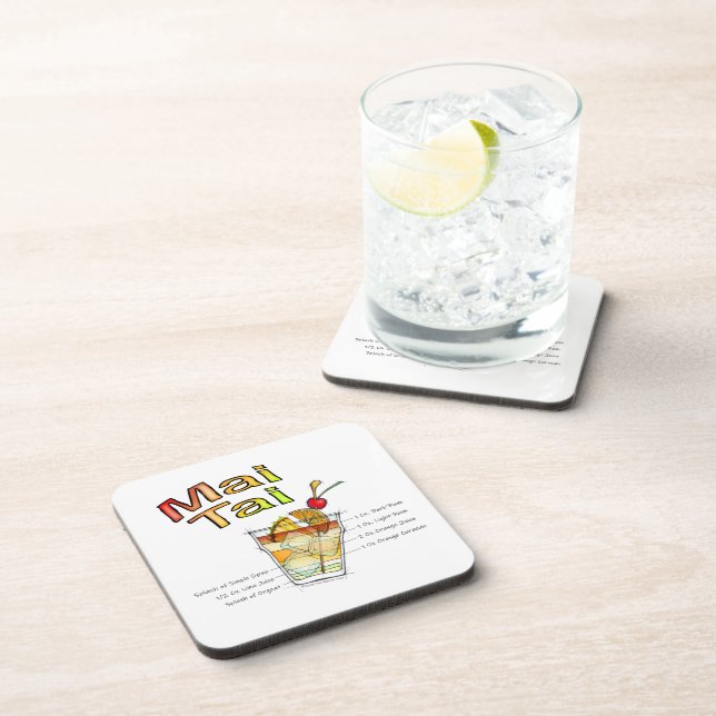MAI TAI COCKTAIL RECIPE ART COASTER (Right Side)