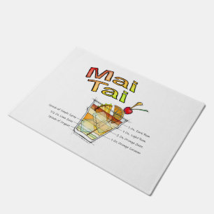 MAI TAI COCKTAIL RECIPE ART DOORMAT