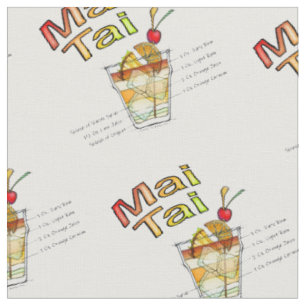 MAI TAI COCKTAIL RECIPE ART FABRIC