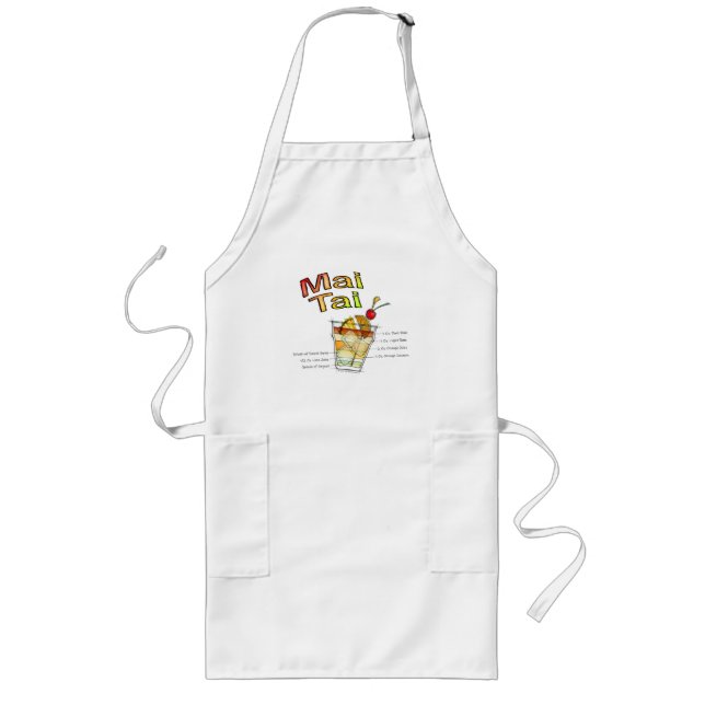 MAI TAI COCKTAIL RECIPE ART LONG APRON (Front)