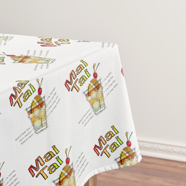 MAI TAI COCKTAIL RECIPE ART TABLECLOTH (In Situ)