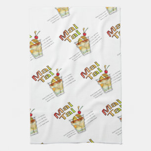 MAI TAI COCKTAIL RECIPE ART TEA TOWEL