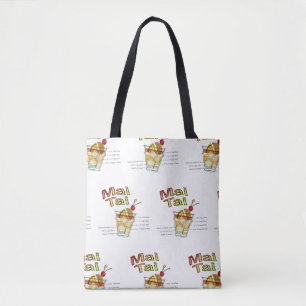 MAI TAI COCKTAIL RECIPE ART TOTE BAG