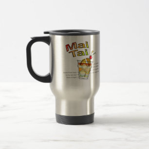 MAI TAI COCKTAIL RECIPE ART TRAVEL MUG