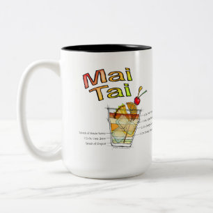 MAI TAI COCKTAIL RECIPE ART Two-Tone COFFEE MUG