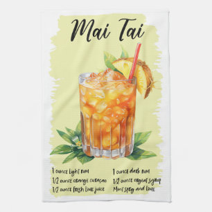 Mai Tai Cocktail Recipe Tea Towel