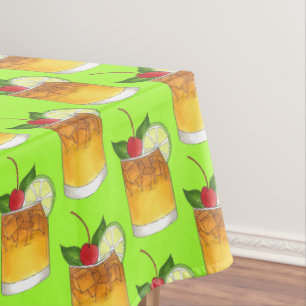 Mai Tai Hawaii Matai Hawaiian Tiki Bar Cocktail HI Tablecloth