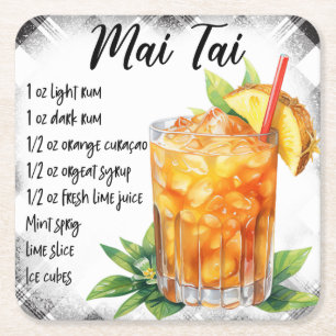 Mai Tai Square Paper Coaster