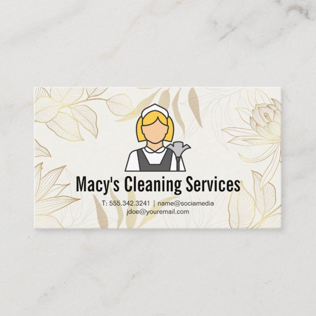 Maid Cleaner | House Keeping Business Card (Front)