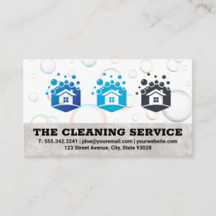 Maid Cleaners Soap Bubbles Business Card
