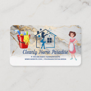 Maid Cleaning Cleaner Supplies Business Card