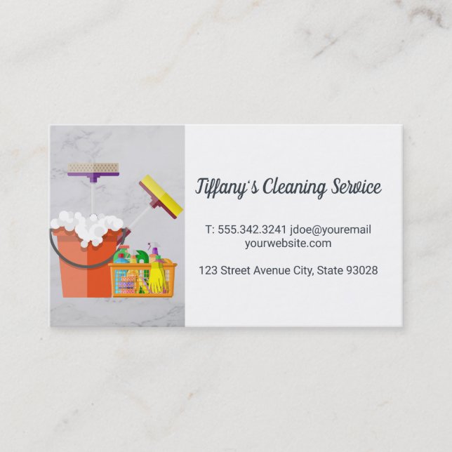 Maid Cleaning Equipment Service Supplies Business Card (Front)