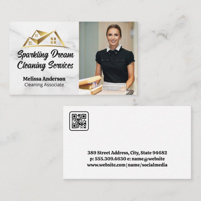 Maid Cleaning Hotel Rooms Business Card (Front/Back)