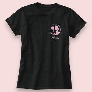 Maid Cleaning House Black Pink Sparkling Business T-Shirt