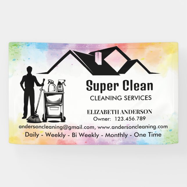 Maid Cleaning House Professional Cleaning Services Banner (Horizontal)