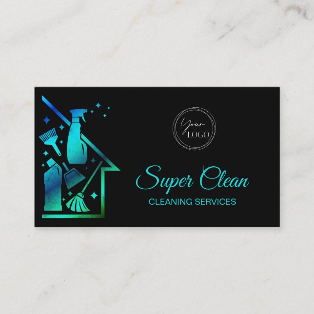 Maid Cleaning House professional Cleaning Services Business Card (Front)