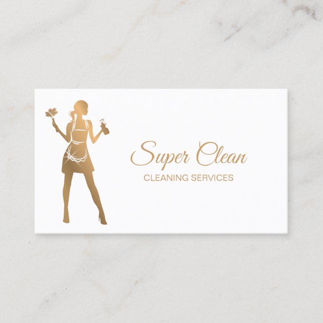 Maid Cleaning House professional Cleaning Services Business Card (Front)