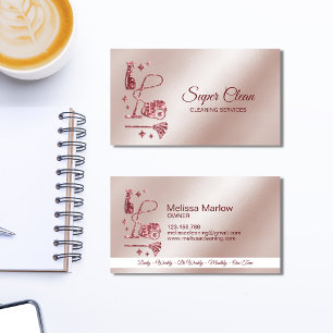 Maid Cleaning House professional Cleaning Services Business Card