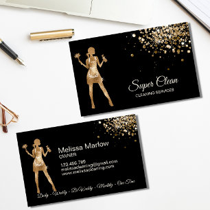 Maid Cleaning House professional Cleaning Services Business Card