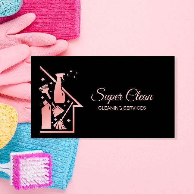 Maid Cleaning House professional Cleaning Services Business Card (Creator Uploaded)