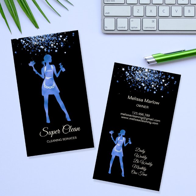 Maid Cleaning House professional Cleaning Services Business Card (Creator Uploaded)
