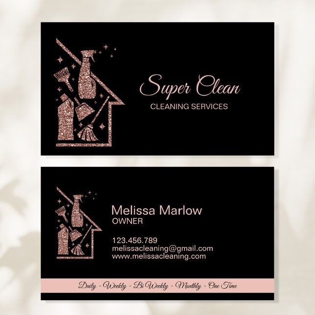 Maid Cleaning House professional Cleaning Services Business Card (Creator Uploaded)