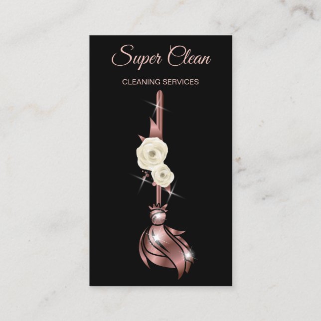 Maid Cleaning House professional Cleaning Services Business Card (Front)