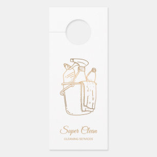 Maid Cleaning House professional Cleaning Services Door Hanger
