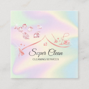 Maid Cleaning House professional Cleaning Services Square Business Card