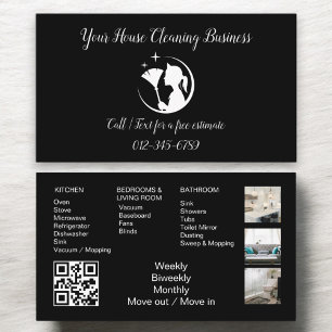 Maid Cleaning House QR Code Sparkling Business Business Card