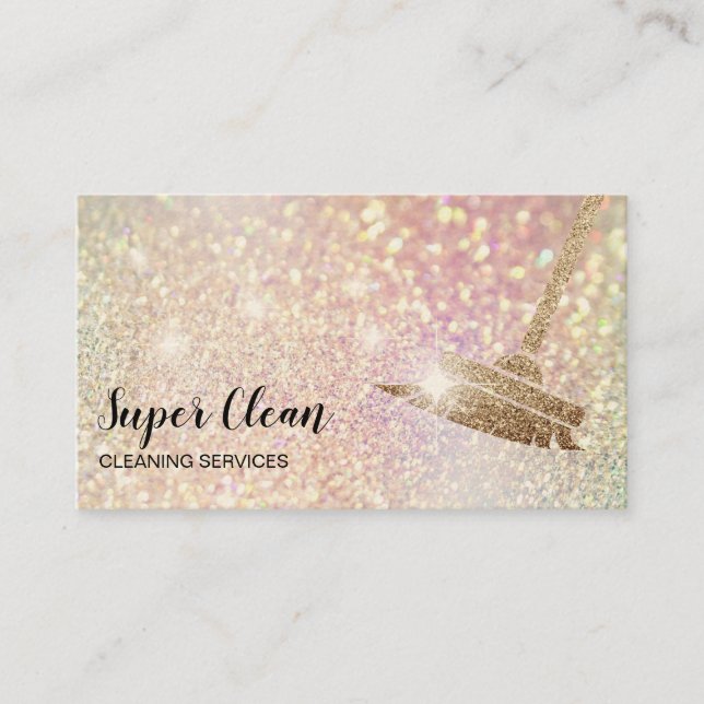 Maid Cleaning House Sparkling Business Card (Front)
