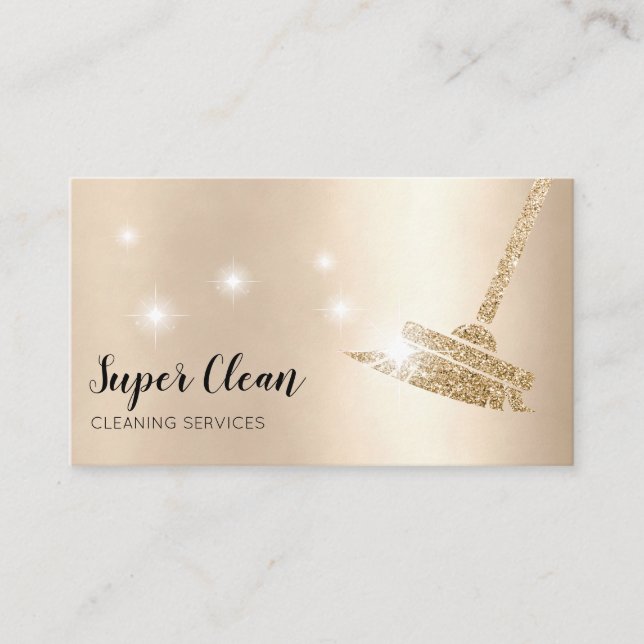 Maid Cleaning House Sparkling Business Card (Front)
