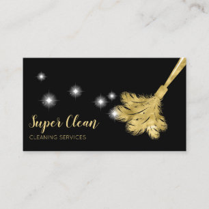 Maid Cleaning House Sparkling feather duster Business Card