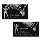 Maid Cleaning House Sparkling Holograph Business C