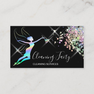Maid Cleaning House Sparkling Holograph Business C Card