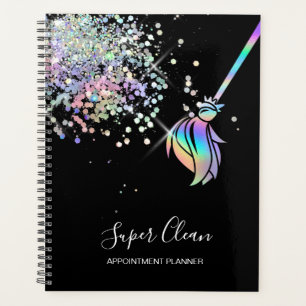 Maid Cleaning House Sparkling Holograph Business C Planner