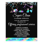 Maid Cleaning House Sparkling Holographic Flyer (Front)