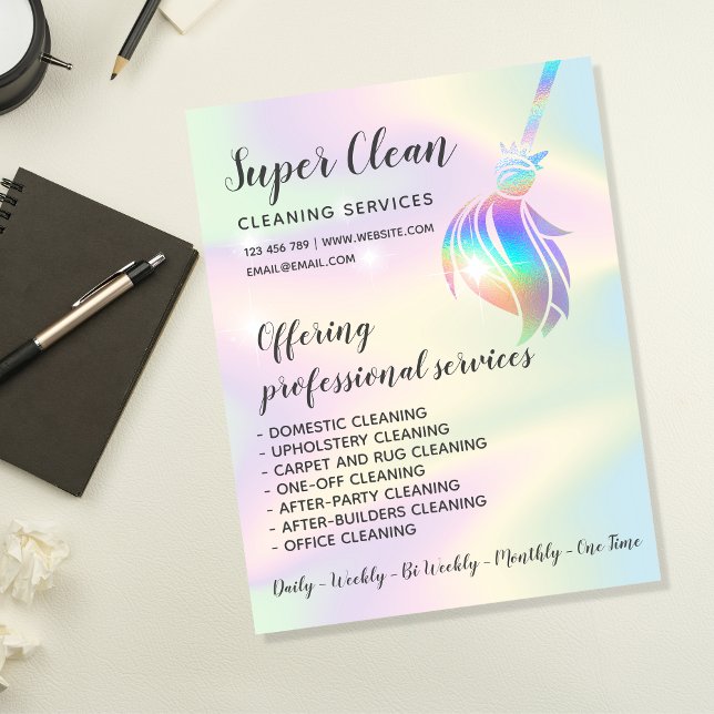 Maid Cleaning House Sparkling Holographic Flyer (Creator Uploaded)