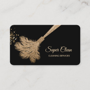 Maid Cleaning House Sparkling rose gold Business Card